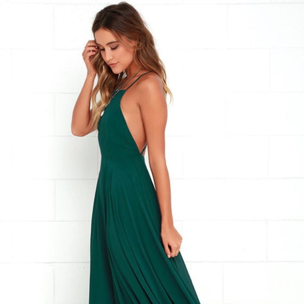 Mythical kind of love dark green maxi dress